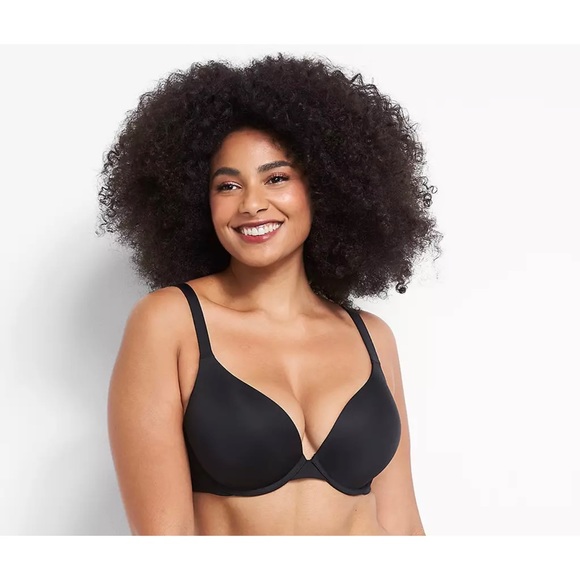 Cacique Smooth Boost Plunge Bra Black Sz 48C - Picture 1 of 10